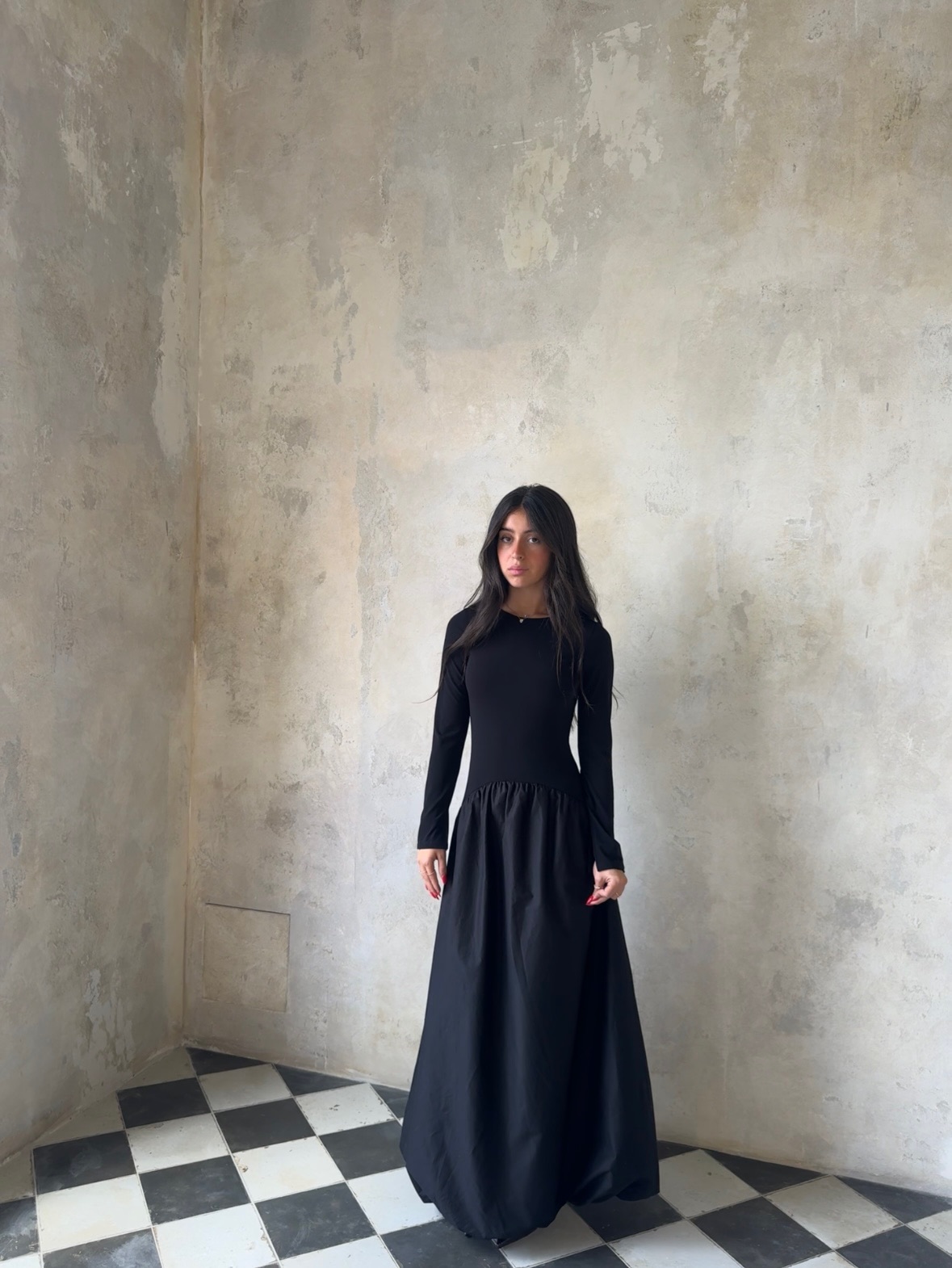 Balloon Maxi Dress – black & black